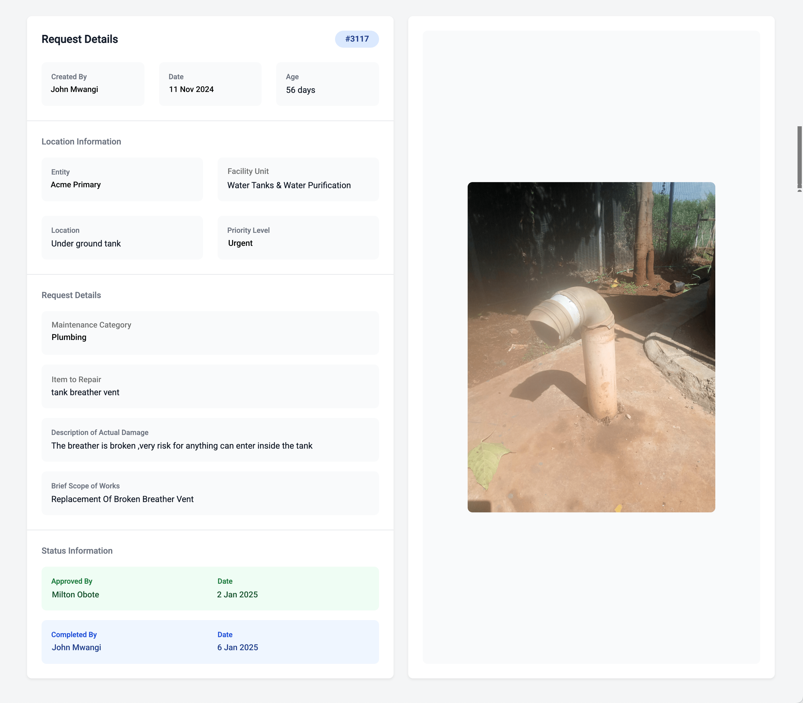 SkoolaFix maintenance request submission form